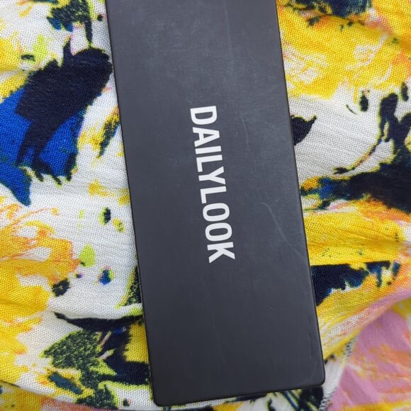 Olivia Grey Dailylook Faux Wrap Floral Maxi Dress Small Yellow - Picture 7 of 9